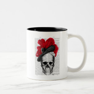 Schädel mit Red Hat Zweifarbige Tasse