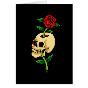 Schädel mit Rose
