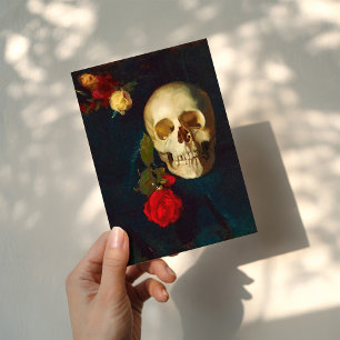 Schädel mit Rose Carl Schuch Karte