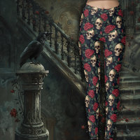 Schädel mit Rote Rosen