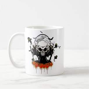 Schädel mit scharfen, bedrohlichen Zähnen Kaffeetasse