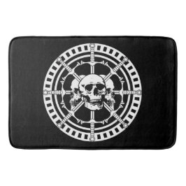 Schädel mit Schwertern Badematte