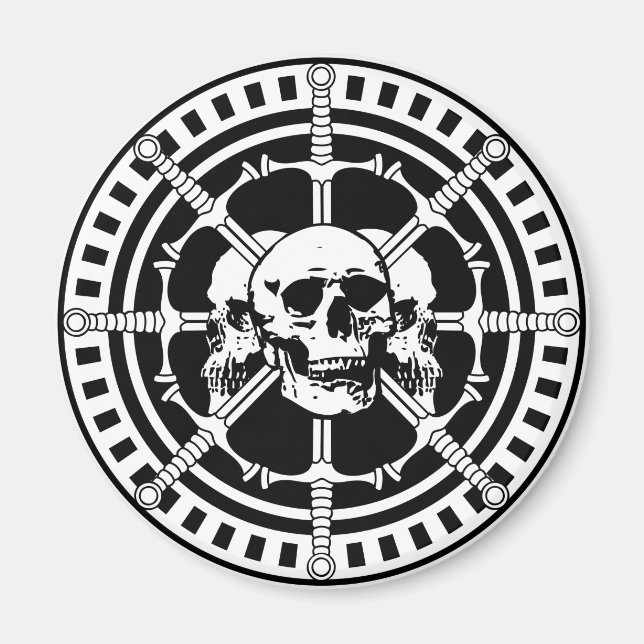 Schädel mit Schwertern Magnet (Vorne)