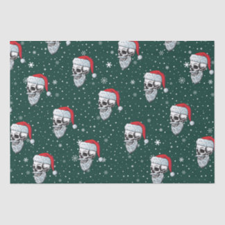 Schädel mit Weihnachtszettel aus Bart Seidenpapier