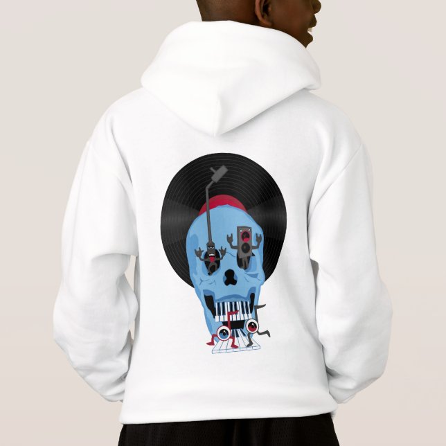 Schädel-Musik Hoodie (Rückseite)