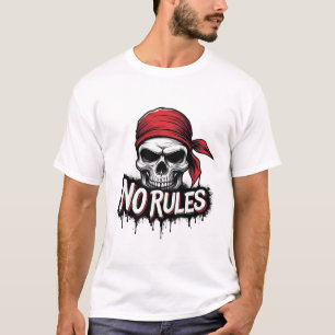 Schädel ohne Regeln für Biker und Motorradliebhabe T-Shirt