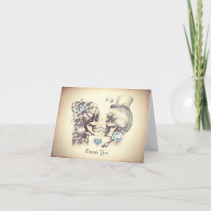 Schädel-Paar Hochzeit Danke Karten