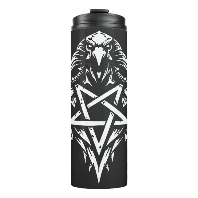 Schädel Pentagramm Tribal von BurnsInhell Thermosbecher (Vorderseite)