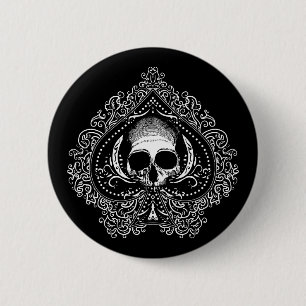 Schädel-Pikass Button