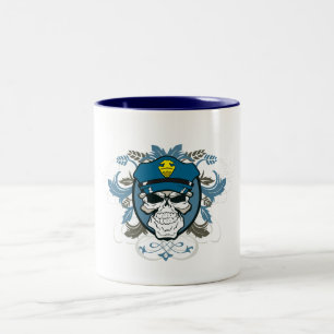 Schädel-Polizeibeamte Zweifarbige Tasse