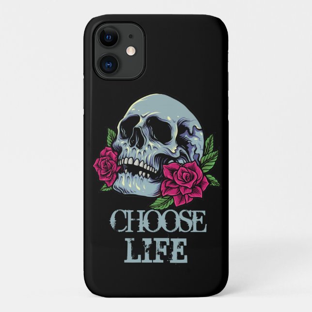 Schädel POSITIVE WÖRTER Case-Mate iPhone Hülle (Rückseite)