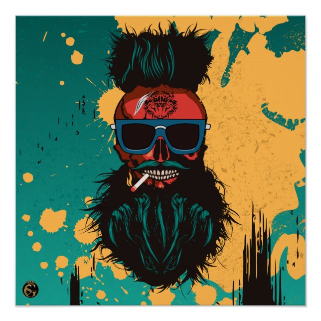 Schädel-Punk-Hipster G-Skulls Poster (Vorderseite)