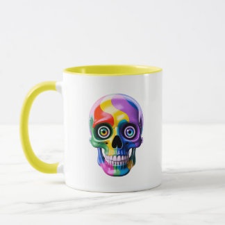 Schädel Regenbogen Psychedelische Moderne Kunst Tasse