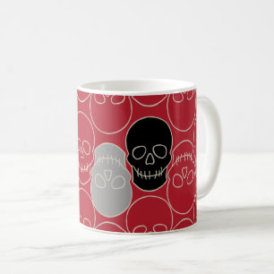 Schädel - Rot und Knochen weiß Kaffeetasse