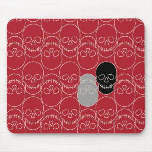 Schädel - Rot und Knochen weiß Mousepad