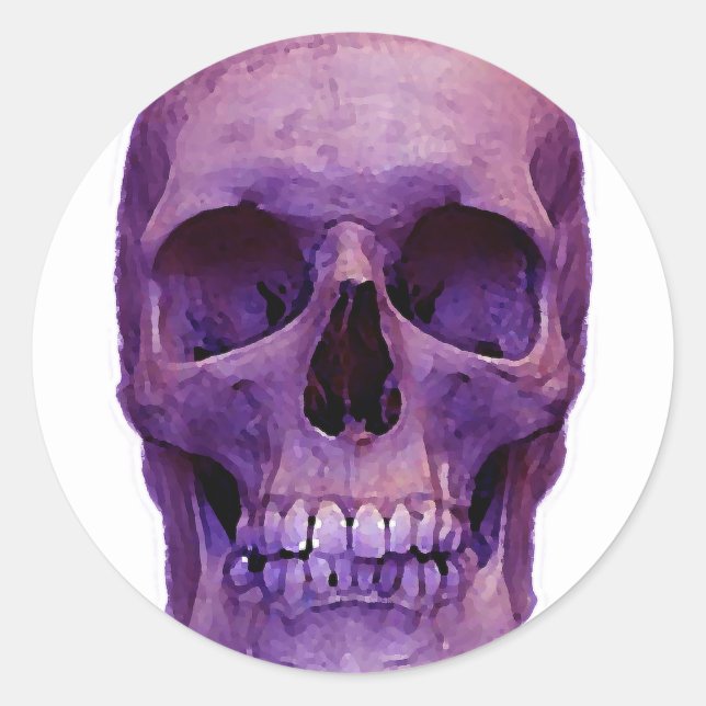 Schädel Runder Aufkleber (Vorderseite)