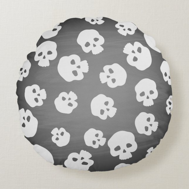 Schädel Rundes Kissen (Vorderseite)