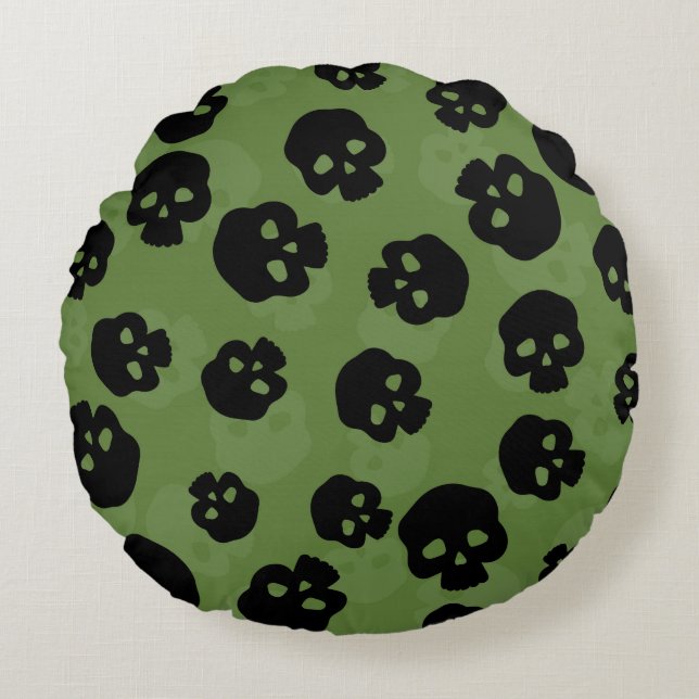 Schädel Rundes Kissen (Vorderseite)