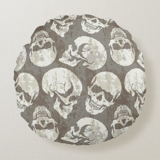 Schädel Rundes Kissen (Vorderseite)