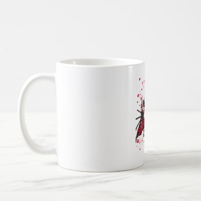 Schädel-Samurai-Duell Kaffeetasse (Links)