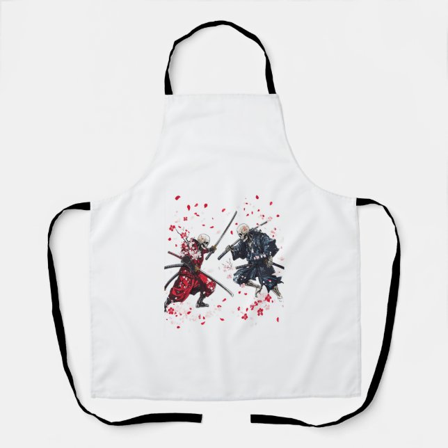 Schädel-Samurai-Duell Schürze (Vorderseite)
