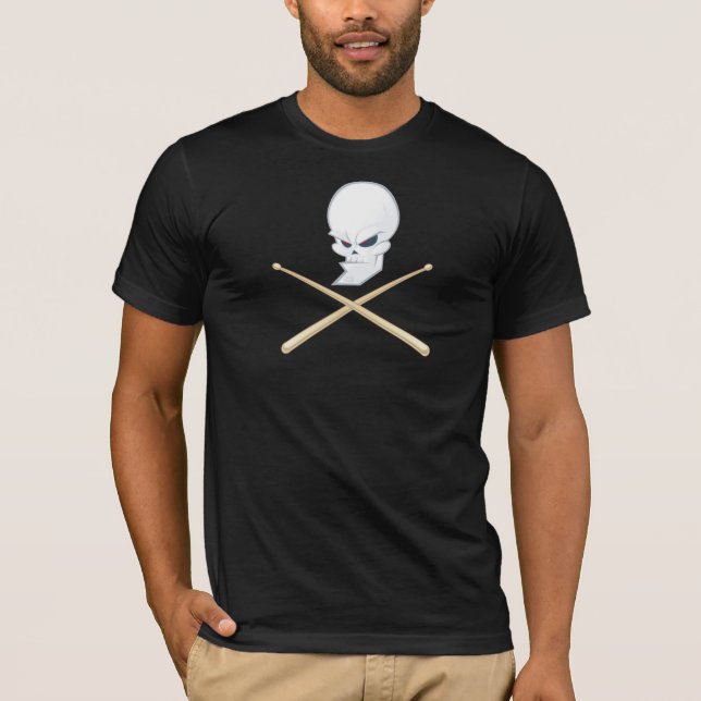 Schädel-Schlagzeuger-Dunkelheit T-Shirt (Vorderseite)