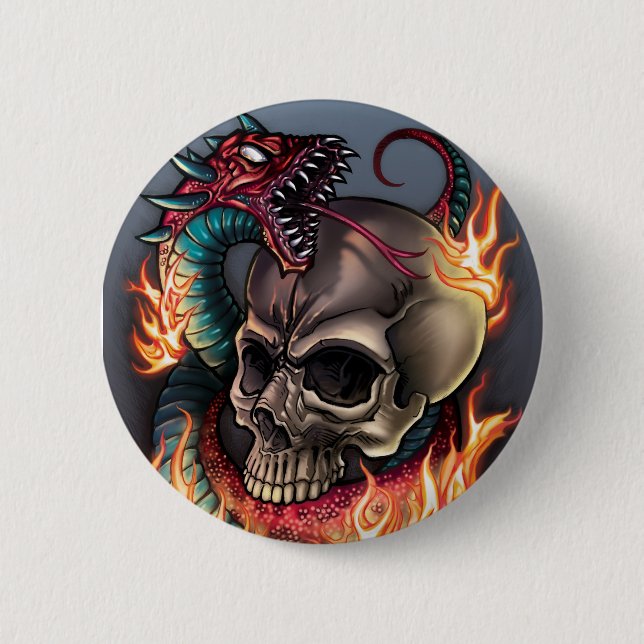 Schädel + Schlange Button (Vorderseite)