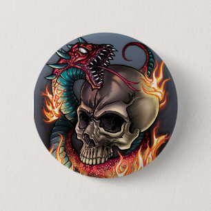 Schädel + Schlange Button