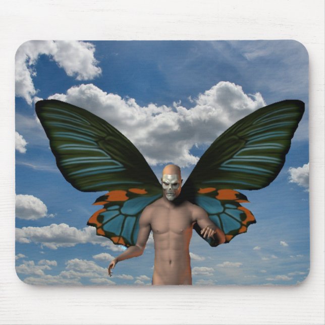 Schädel Schmetterling Mousepad (Vorne)