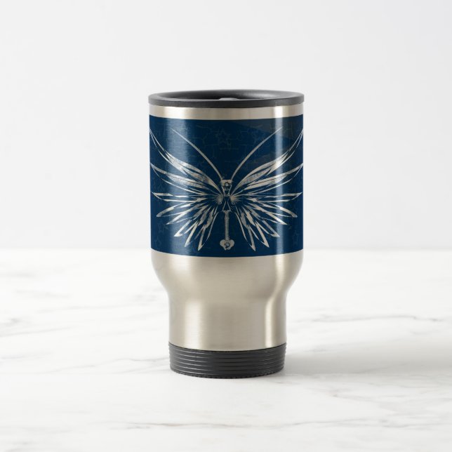 Schädel-Schmetterlings-Reise-Tasse Reisebecher (Mittel)