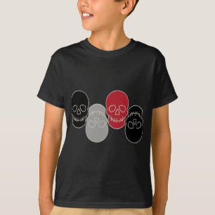 Schädel - Schwarz-Bein-Weiß T-Shirt