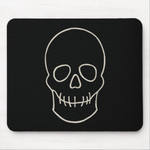 Schädel: Schwarz und Knochen weiß Mousepad