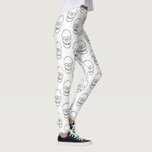 Schädel - Schwarz und Weiß Leggings