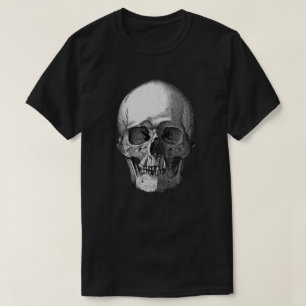 Schädel Schwarz-Weiß-Kunst T-Shirt
