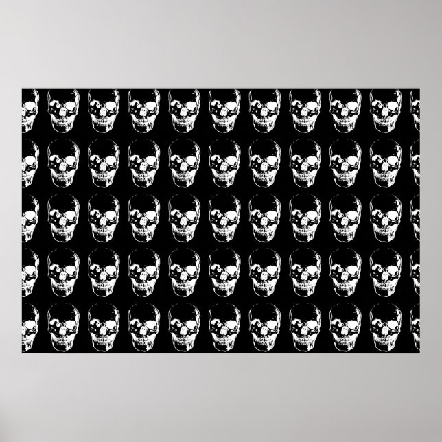 Schädel - Schwarz & Weiß Poster (Vorne)