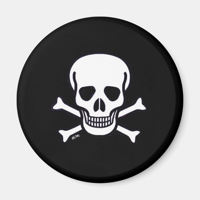 Schädel schwarzer Magnet (Vorne)