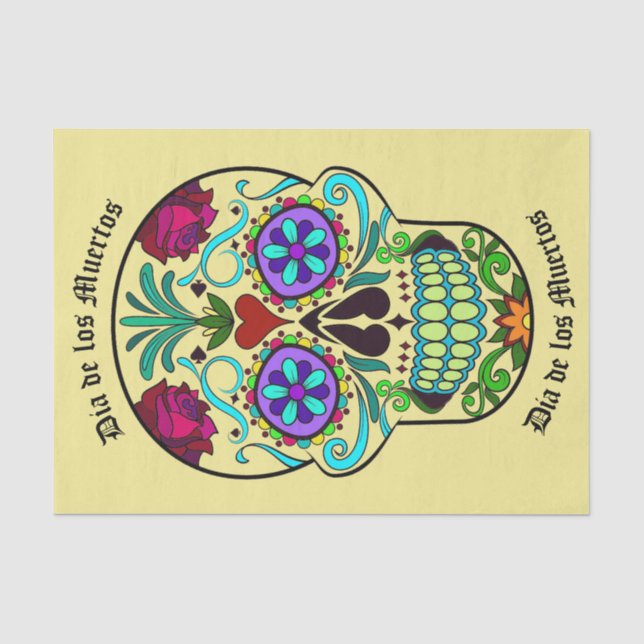 Schädel-Seidenpapier-Verpackung Dia de Los Muertos Seidenpapier (Vorderseite)