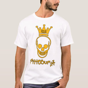 Schädel-Shirt Pittsburghs 412 - Schwarzes und Gol T-Shirt
