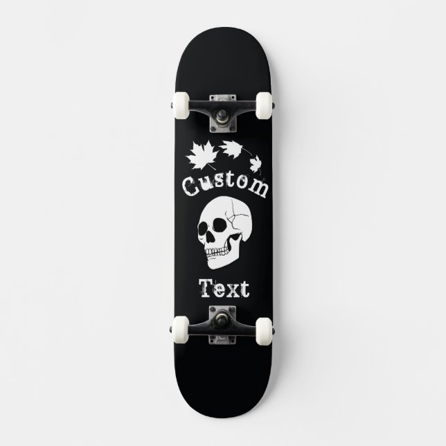 Schädel-Skateboard-Schwarz-Hintergrund! Skateboard (Vorderseite)