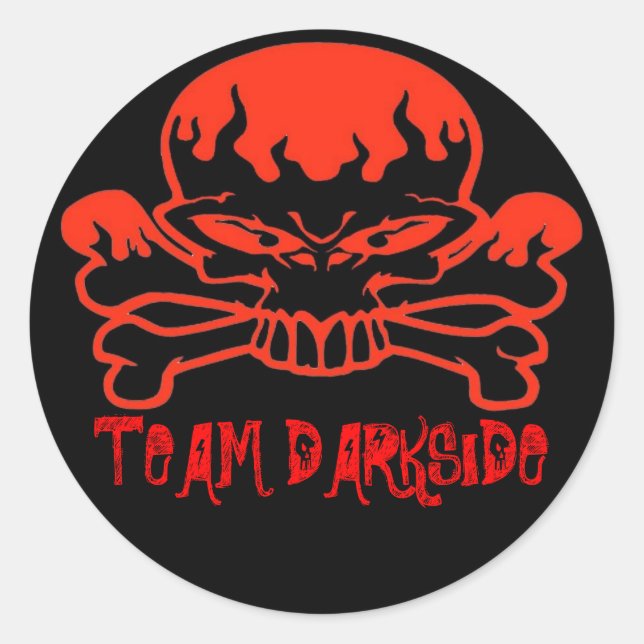Schädel, TEAM DARKSIDE Runder Aufkleber (Vorderseite)