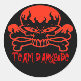 Schädel, TEAM DARKSIDE Runder Aufkleber