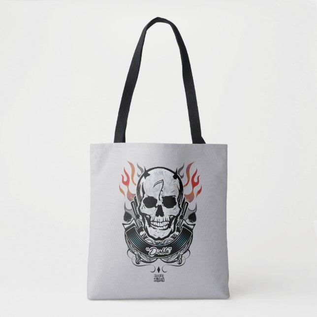 Schädel-u. Flammen-Tätowierungs-Kunst der Tasche (Vorderseite)