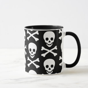 Schädel u. gekreuzte Knochen Tasse