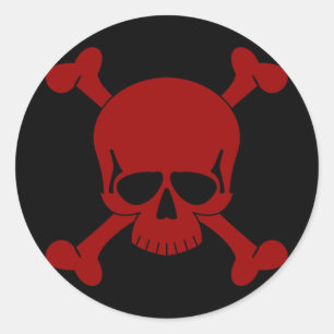 Schädel u. Knochen-Aufkleber Runder Aufkleber