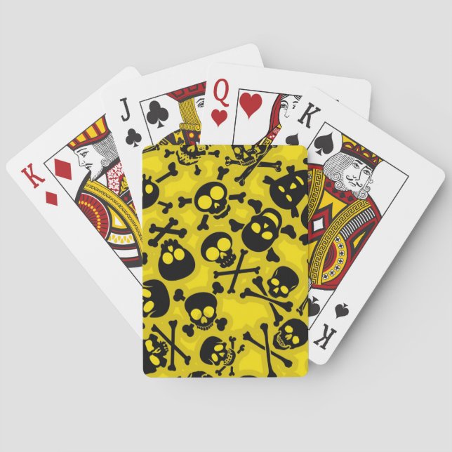 Schädel u. Knochen-Muster Spielkarten (Rückseite)