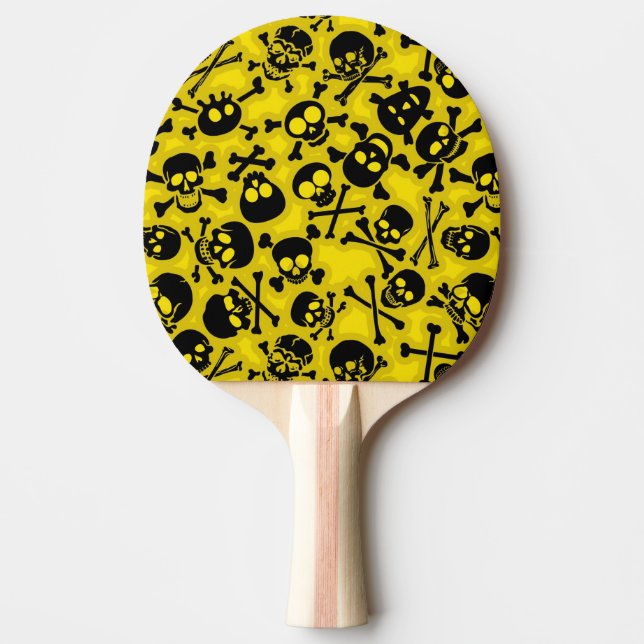 Schädel u. Knochen-Muster Tischtennis Schläger (Vorderseite)