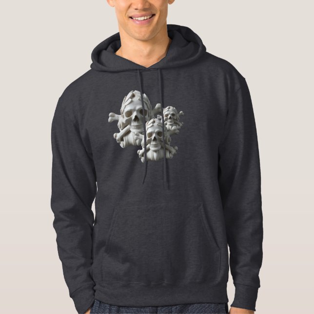 Schädel u. Knochen-Piraten-Skeleton mit Kapuze Hoodie (Vorderseite)