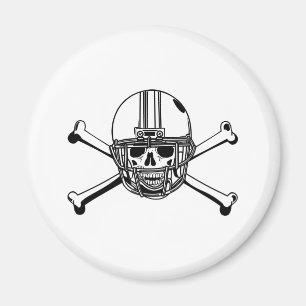 Schädel u. Kreuz-Knochen-Fußball-Spieler Magnet