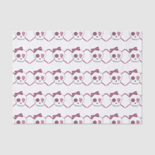 Schädel u. Stricknadeln (Haar-Bogen) Seidenpapier
