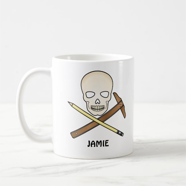 Schädel u. T-Quadrat Kaffeetasse (Links)